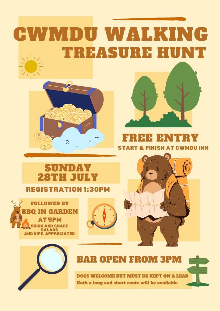 28th July Cwmdu Walking Treasure Hunt details
